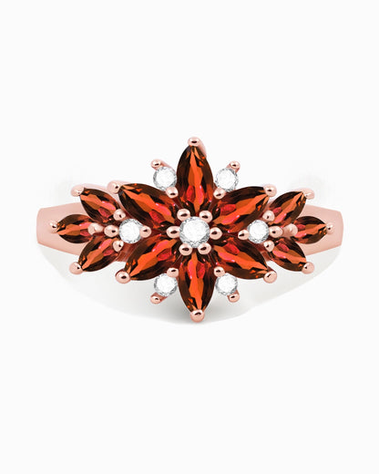 Flourish Ring-Garnet