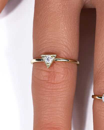 Moissanite Ring-Triangle