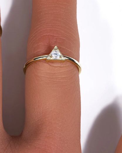 Moissanite Ring-Triangle