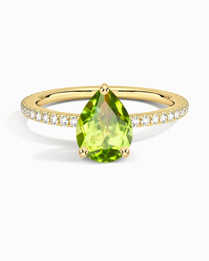 Teardrop Peridot Ring