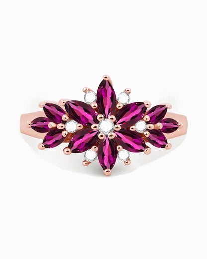 Flourish Ring-Rhodolite