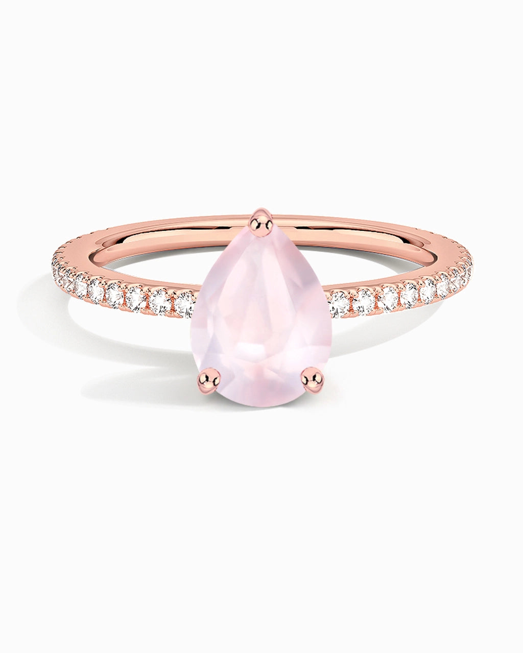 Teardrop Rose Quartz Ring