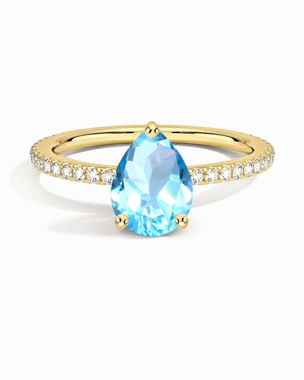 Teardrop Blue Topaz Ring
