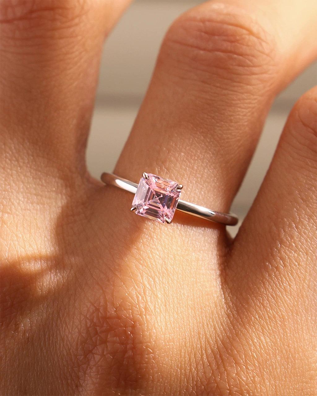 Pink Cubic Zirconia Ring